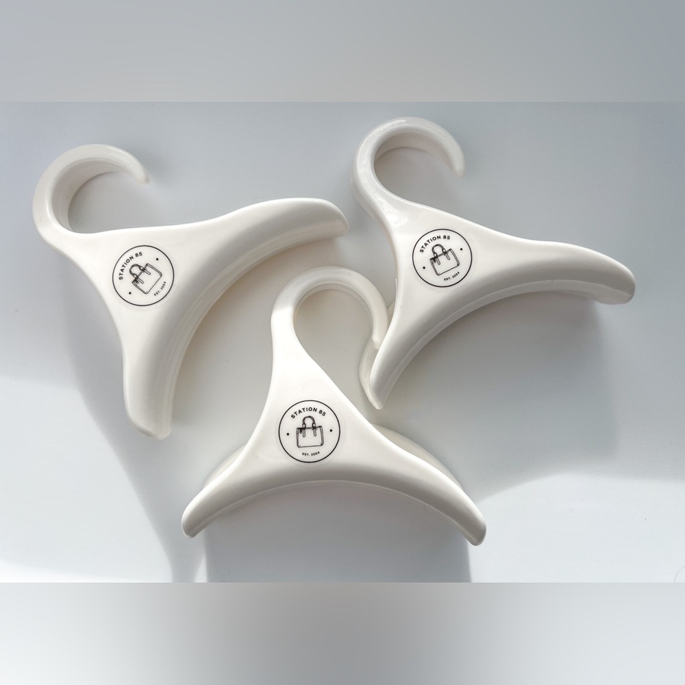 3pk Handbag Hanger Sturdy Acrylic Closet Organizer Purse Storage Hook in White - Picture 10 of 10